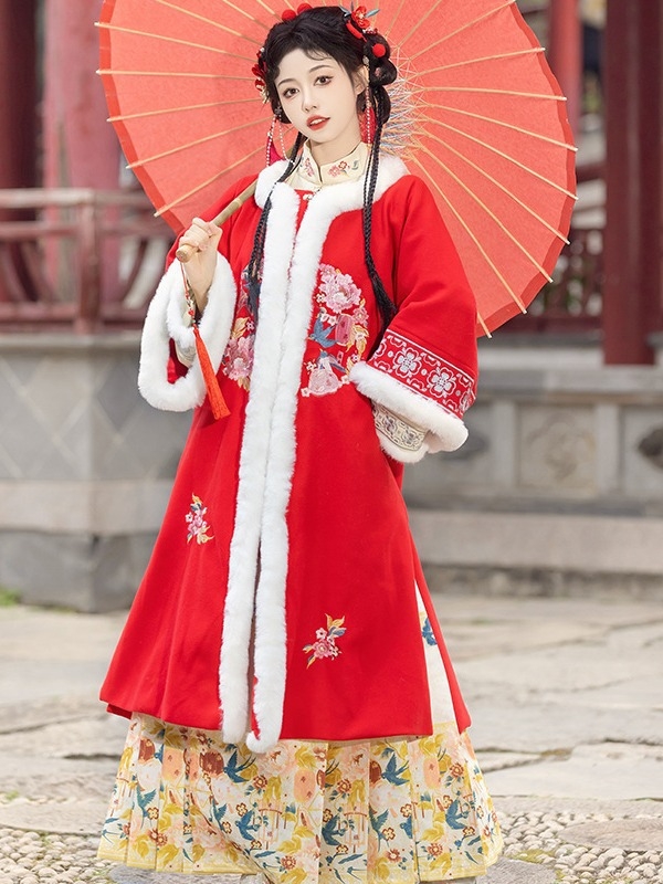 Ženski Hanfu Moonlit Evening, starinski kostim za zimski Novogodišnji nastup, debeo i topao