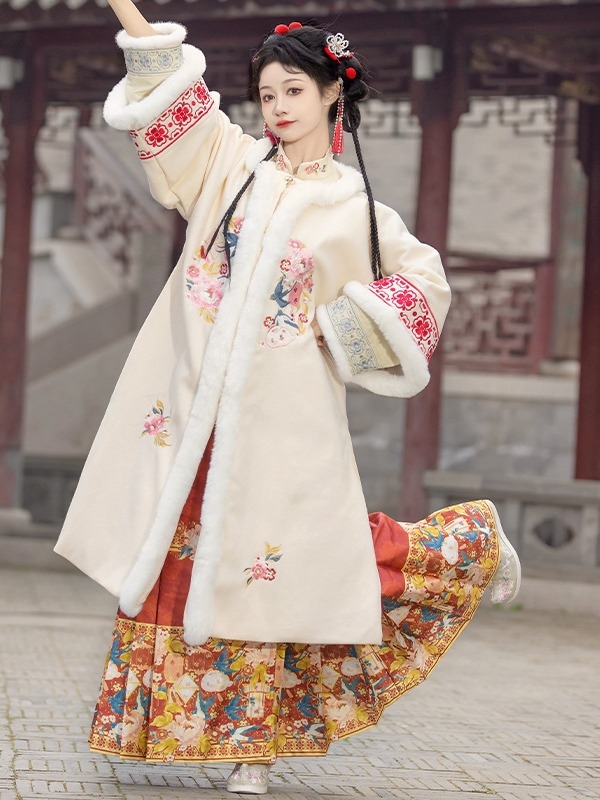 Ženski Hanfu Moonlit Evening, starinski kostim za zimski Novogodišnji nastup, debeo i topao