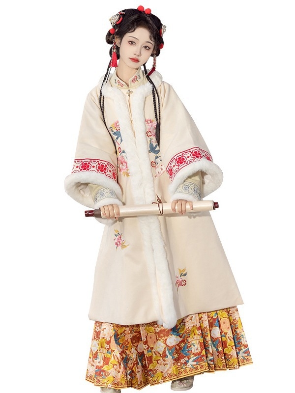Ženski Hanfu Moonlit Evening, starinski kostim za zimski Novogodišnji nastup, debeo i topao