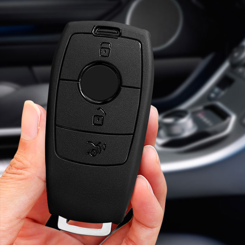 TPU futrola za ključ Mercedes-Benz s kožnom teksturom, kompatibilna s E-klasom E200, E300L i GLC260L