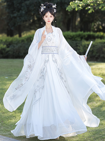 Unisex Hanfu u stilu Song dinastije, kineski drevni kostim sa širokim rukavima i dvodijelnom suknom do struka, eteričan i tečan, nadahnut borilačkim vještinama, ljetna svakodnevna odjeća
