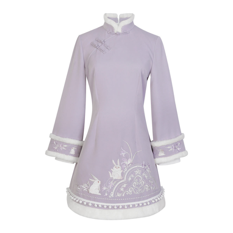 2026 originalni dizajn, novi model Purple Cloud Rabbit Hanfu – set haljine s prslukom s Han elementima, vezeno, jesen-zima, 8567