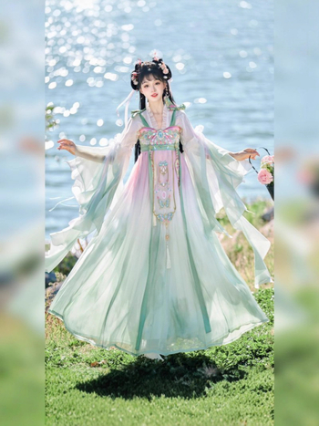 Ženski Hanfu u Tang stilu, dvo-dijelni set s izvezom Butterfly Feather, svakodnevna odjeća za proljeće i ljeto