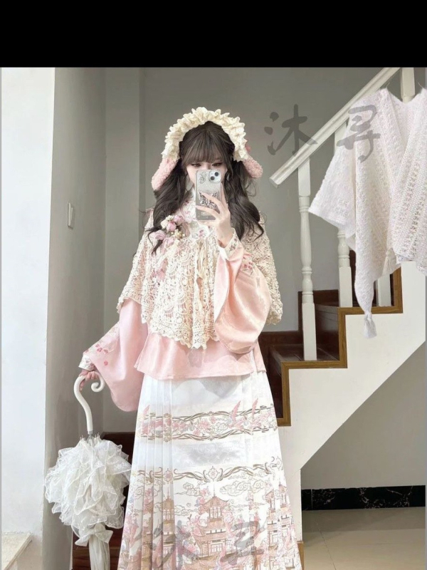 Huaxianji Yanyunting Hanfu: Ming stil s Pipa rukavima, Maqian suknja od brokata i Han-Yang eklektični set, model 2025