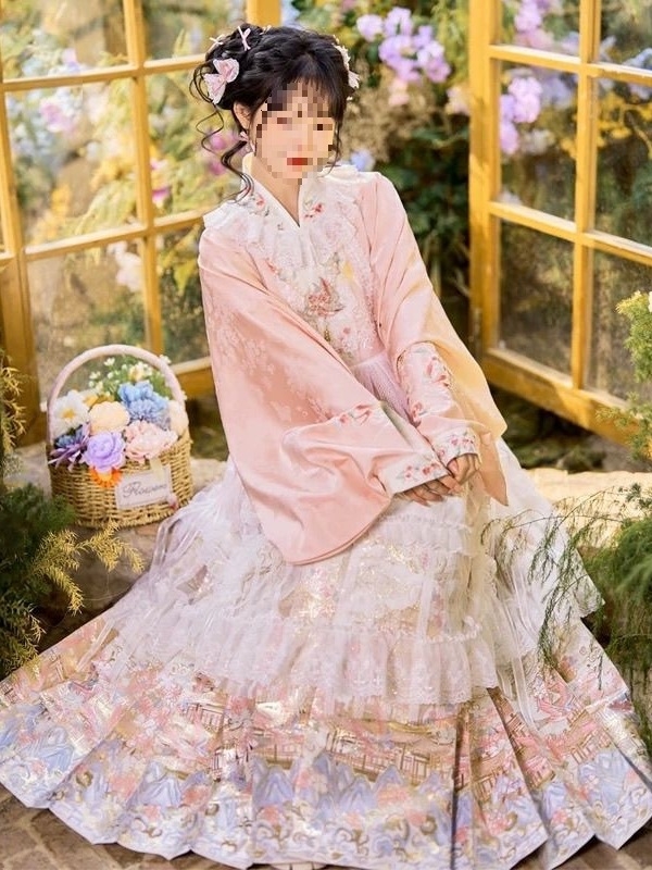 Huaxianji Yanyunting Hanfu: Ming stil s Pipa rukavima, Maqian suknja od brokata i Han-Yang eklektični set, model 2025