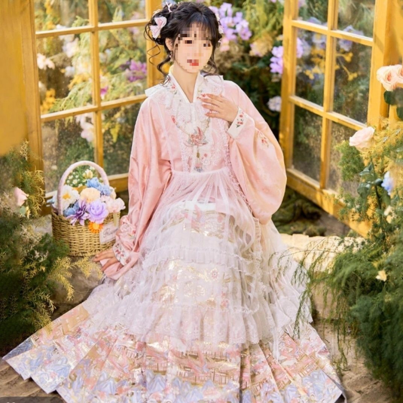 Huaxianji Yanyunting Hanfu: Ming stil s Pipa rukavima, Maqian suknja od brokata i Han-Yang eklektični set, model 2025