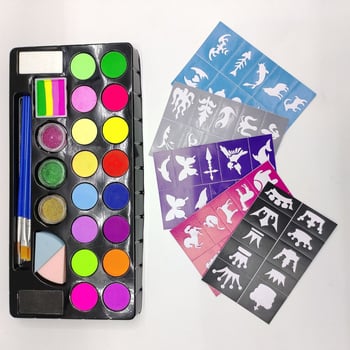 Profesionalni set za tijelo bojenje s 18 boja i konturnim flomastrom; Halloween šminka, operni makeup i bojenje lica za Božić