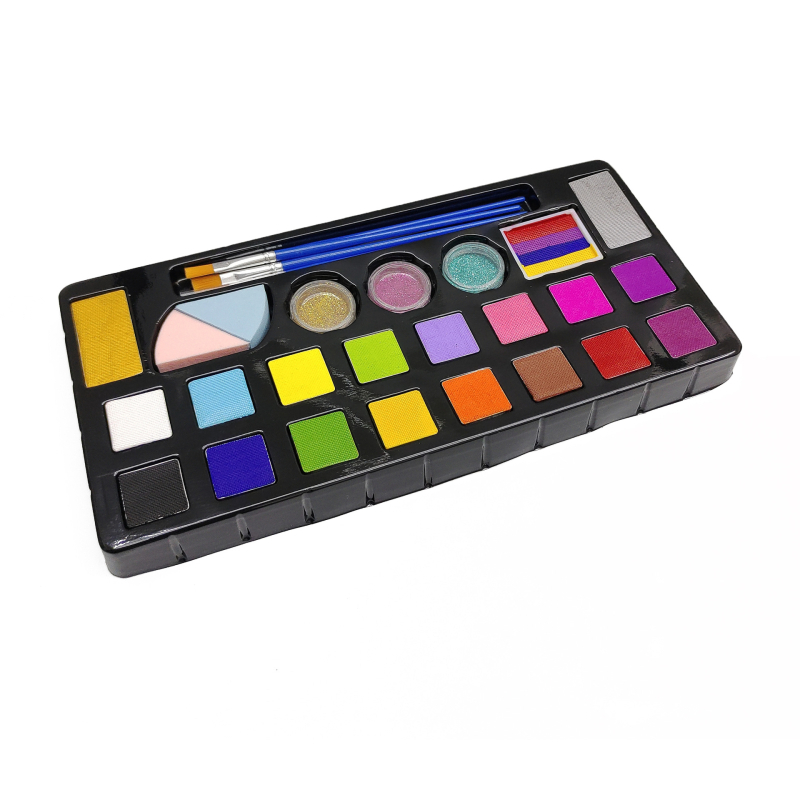 Profesionalni set za tijelo bojenje s 18 boja i konturnim flomastrom; Halloween šminka, operni makeup i bojenje lica za Božić