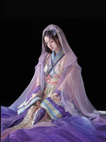Ženski Hanfu – [Lianchen] bogato izšivena haljina-kapa, inspirirana razdobljem ratnih država, višebojni set za proljeće i ljeto
