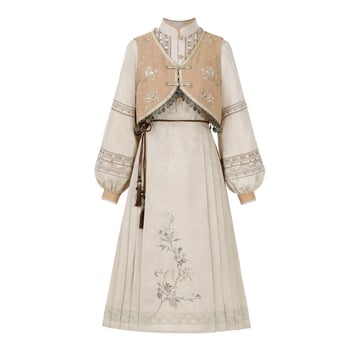 Ženski Hanfu set: haljina s vestom u kineskom stilu s Ming izvezom