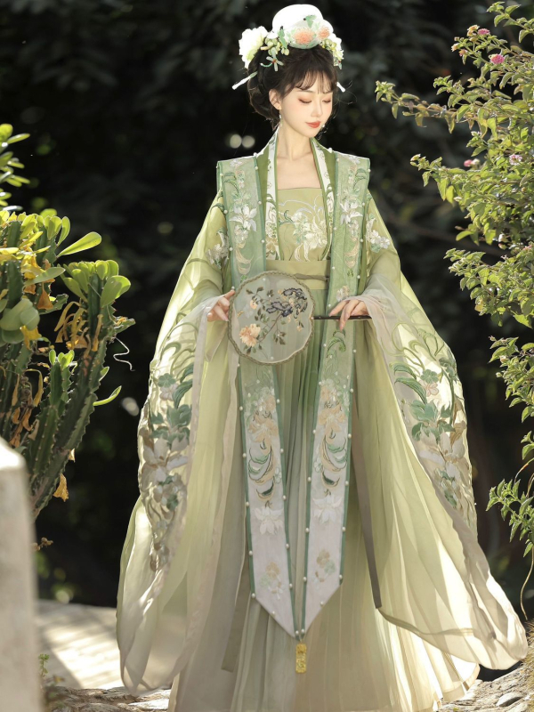 Ženski Hanfu 2026 originalni dizajn, stil dinastije Song, teška izrada, široki rukavi, nacionalni stil, ljetni antički kostim