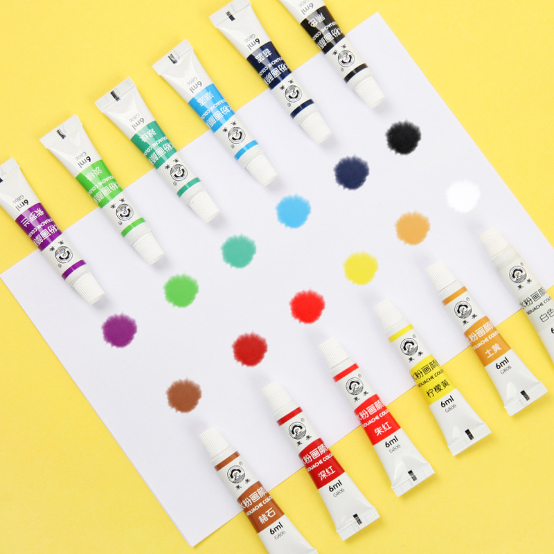 Gouache set 12 boja za početnike – kutija za skiciranje
