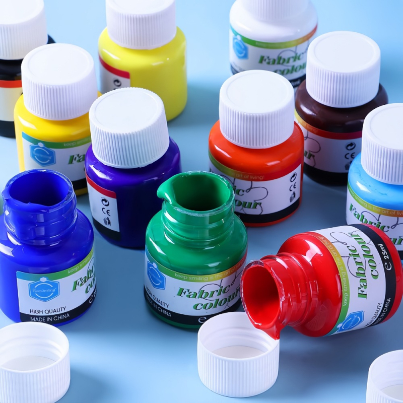 12 boja, 25 ml tekstilnih pigmenata za djecu – akrilni tekstilni pigmenti za kinesko slikanje, DIY umjetničke potrepštine, vodootporne i UV-otporne