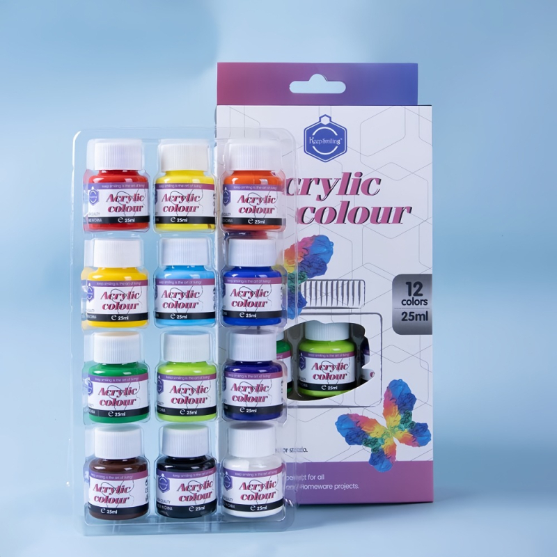 12 boja, 25 ml tekstilnih pigmenata za djecu – akrilni tekstilni pigmenti za kinesko slikanje, DIY umjetničke potrepštine, vodootporne i UV-otporne