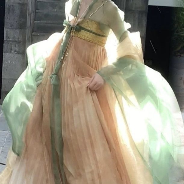 Ženski Hanfu u Tang stilu, haljina do prsa s širokim rukavima, jedinstveni drevni stil za proljetno svakodnevno nošenje