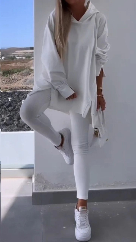 2026 Ženski dvodijelni set: hoodica s kapuljom i tajice, sportski casual
