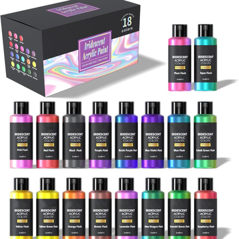 60 ml akrilnih boja, 18 boja, 24 metalna gradijenta, set za studente umjetnosti, ručno izrađeni DIY set
