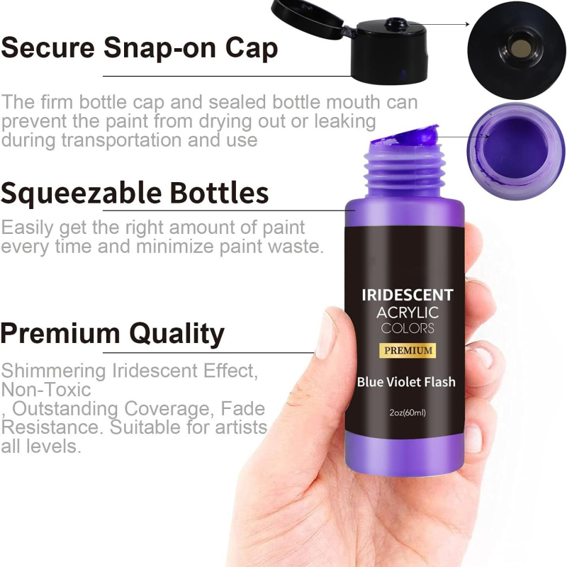 60 ml akrilnih boja, 18 boja, 24 metalna gradijenta, set za studente umjetnosti, ručno izrađeni DIY set