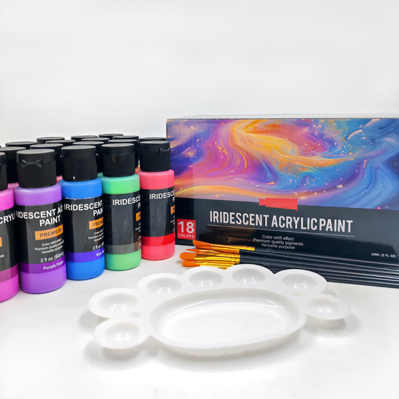 60 ml akrilnih boja, 18 boja, 24 metalna gradijenta, set za studente umjetnosti, ručno izrađeni DIY set