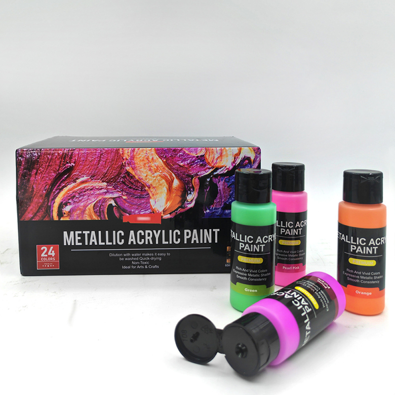 60 ml akrilnih boja, 18 boja, 24 metalna gradijenta, set za studente umjetnosti, ručno izrađeni DIY set