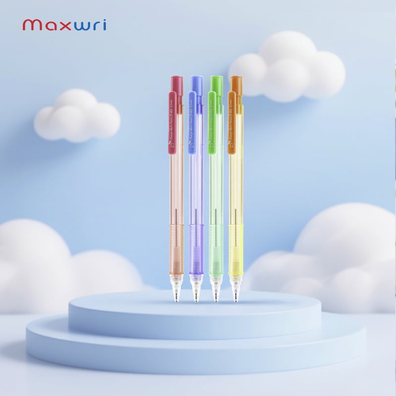 Maxwri Mw-2106 механичен молив, 0,7 mm, пластмасов корпус, Macaron цветове, екологично чист, за писане, офис и учене