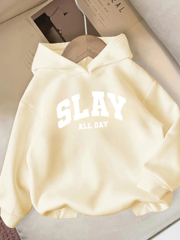 Ženski hoodie za zimu, udoban stil, duge rukave, s naglašenim natpisom