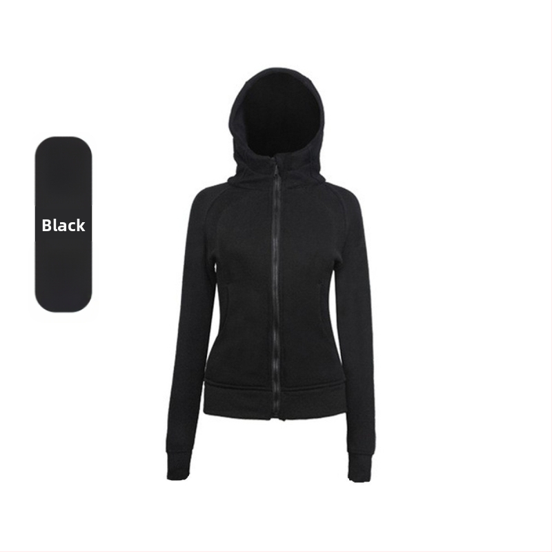 Luqilulu Női téli fleece béléses kapucnis pulóver – karcsú szabás, kültéri sportokra és jóga