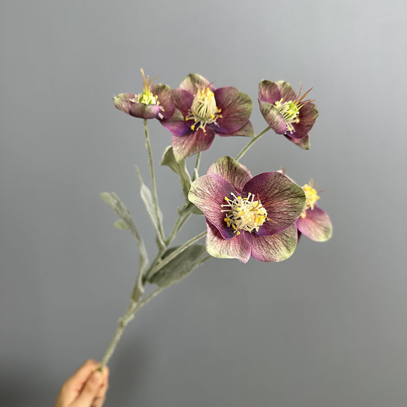 Изкуствен букет роз с 5 глави за холна декорация и фотографски реквизит
