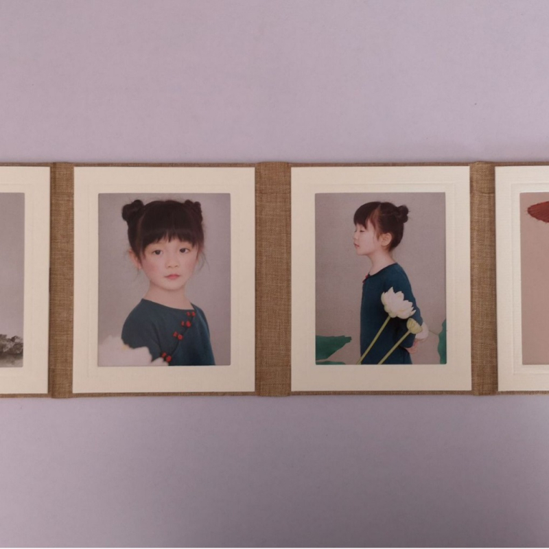 DIY ръчно изработена панделка с лък за фотоалбум – рамка за фотоалбум с четири панела, подходяща за размери 5/6/7 инча