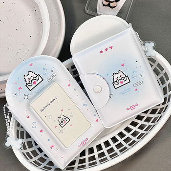 Wind Cream Puppy картичник с един джоб, 3-инчови Полароид снимки, конверт за карти за съхранение на идоли