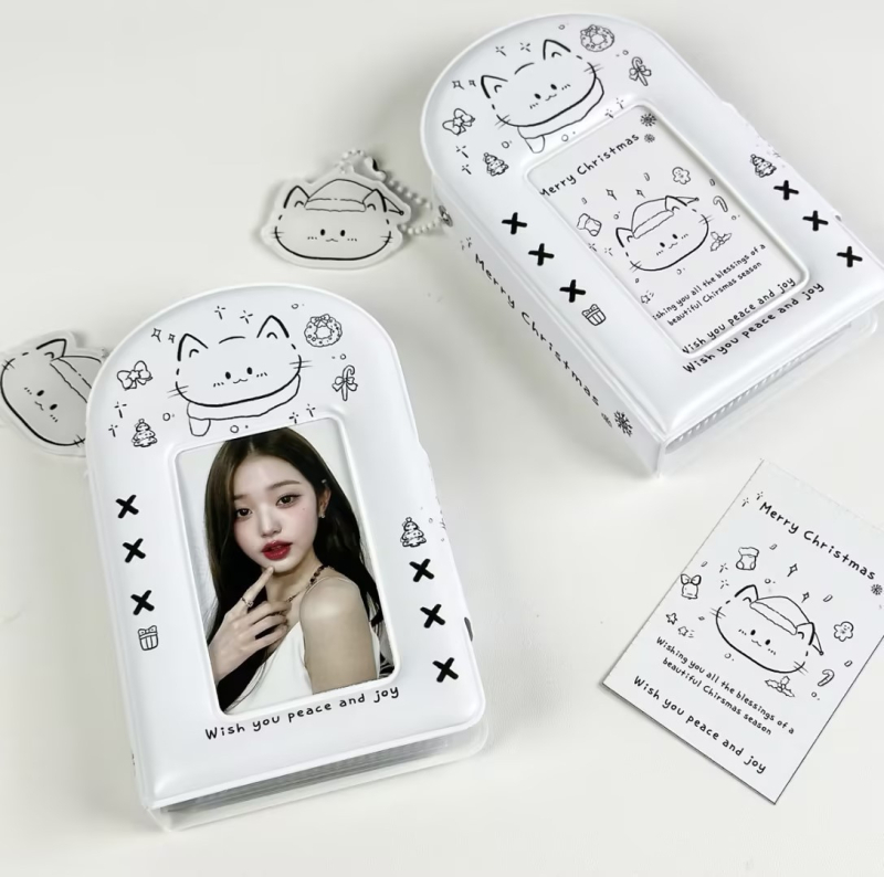 Wind Cream Puppy картичник с един джоб, 3-инчови Полароид снимки, конверт за карти за съхранение на идоли