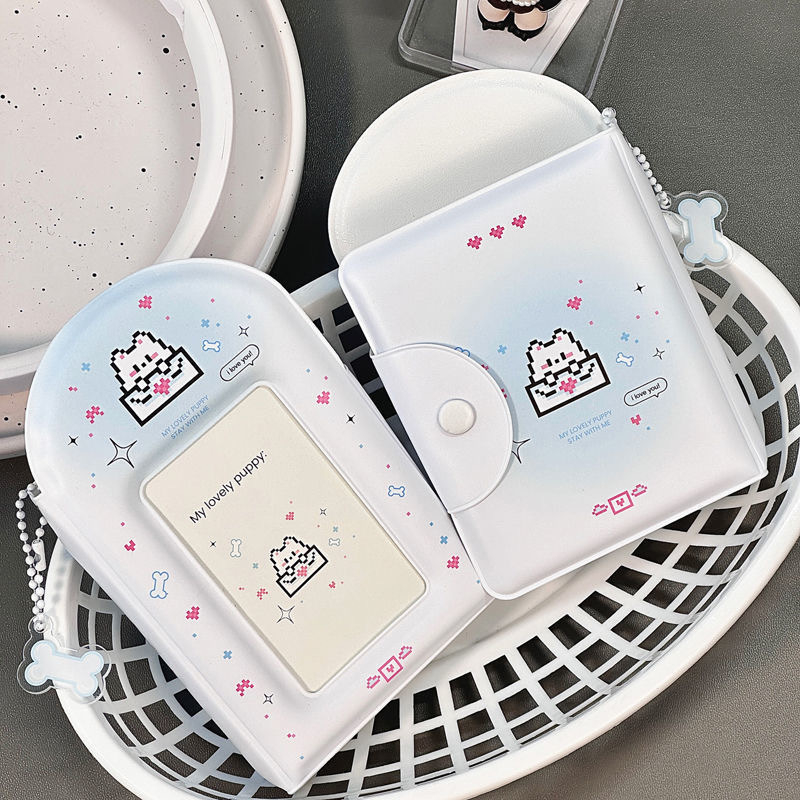 Wind Cream Puppy картичник с един джоб, 3-инчови Полароид снимки, конверт за карти за съхранение на идоли