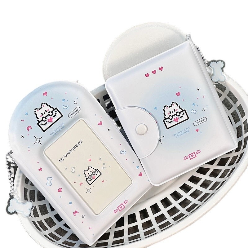 Wind Cream Puppy картичник с един джоб, 3-инчови Полароид снимки, конверт за карти за съхранение на идоли