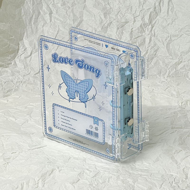 3-инчов мини албум за карти DIY, акрилна корица, страници с разделени клетки, женствена тема – следване на идоли