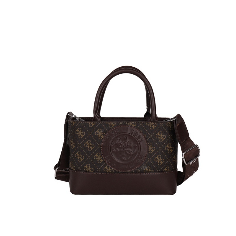Geantă de mână cu imprimeu alfabet, în stil lux ușor Europa-America, tote cu bretea lată pentru umăr, purtare crossbody sau în mână, colecție nouă 2025