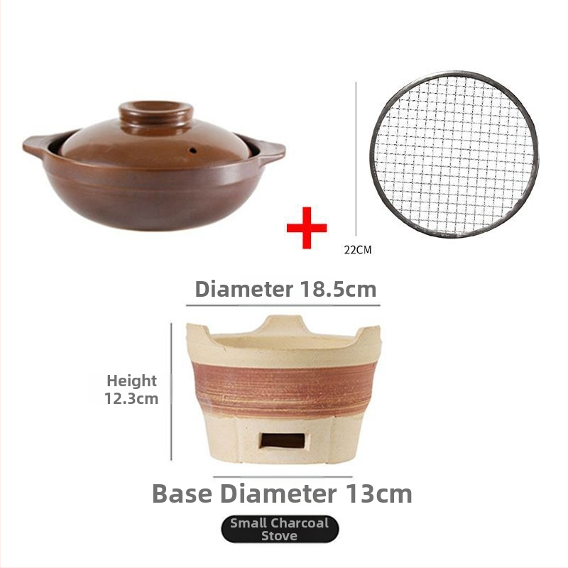 Keramická nádoba s držadlom na otvorený plameň, kostný porcelán, objem 2,1–3 l, na ryžu a rezance, dusenú kuracinu