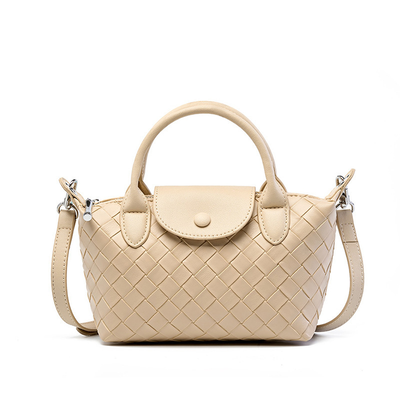 Mini torba od prave kože s pletenim uzorkom, dumpling stil crossbody i ručna torba za svakodnevnu upotrebu, srednja veličina, zima 2025