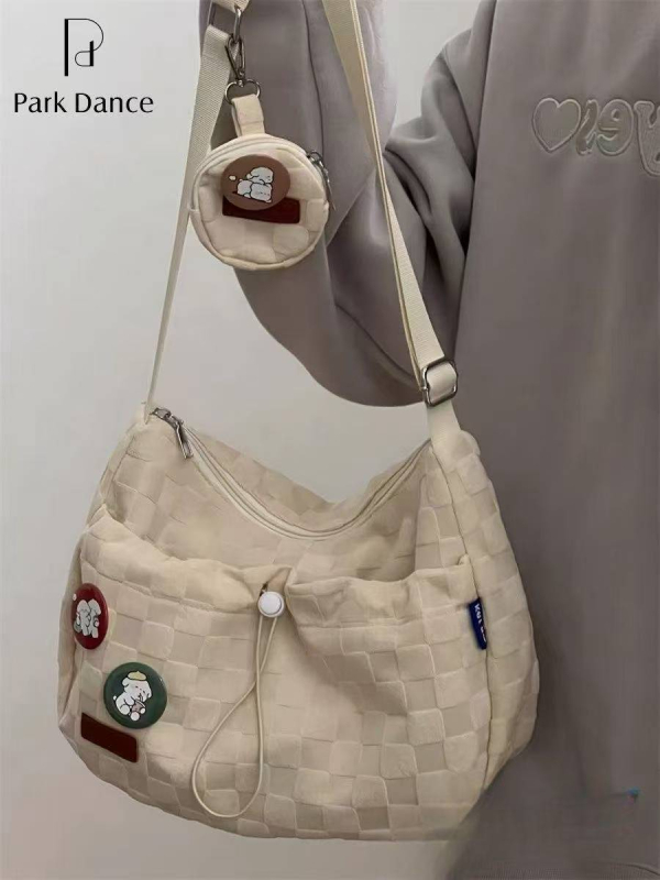 Ins stil velika kapacitna torba preko ramena, djevojkama, japanski sveučilišni stil, crossbody torba s novčanikom, bez privjeska