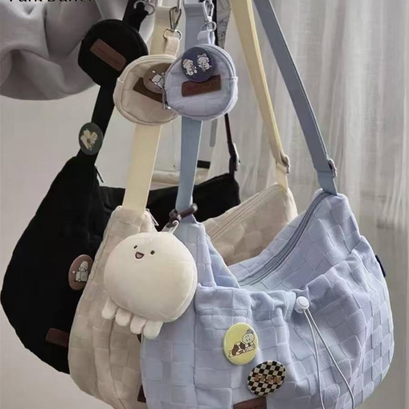 Ins stil velika kapacitna torba preko ramena, djevojkama, japanski sveučilišni stil, crossbody torba s novčanikom, bez privjeska