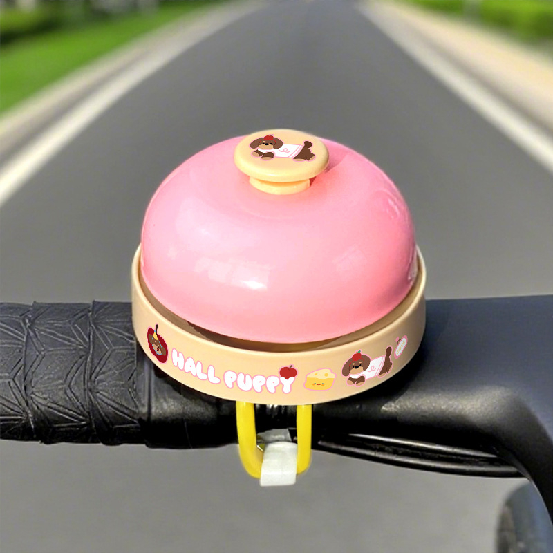 Clopoțel pentru ghidonul bicicletei, sunet foarte puternic, design drăguț în stil desen animat, valoare estetică înaltă, universal pentru trotinete și biciclete de echilibru, acționat manual