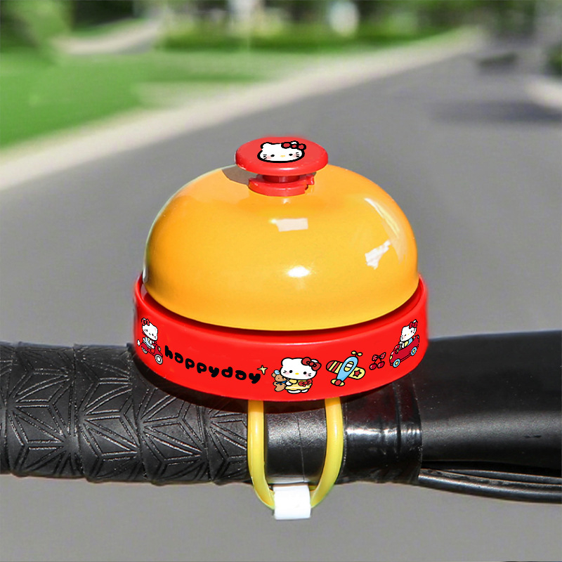 Clopoțel pentru ghidonul bicicletei, sunet foarte puternic, design drăguț în stil desen animat, valoare estetică înaltă, universal pentru trotinete și biciclete de echilibru, acționat manual