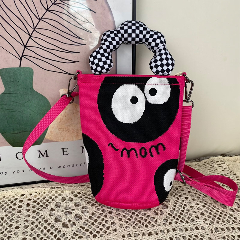 Ženska crossbody torba za telefon s ručkom u obliku oblaka, u korejskom stilu, izvorni pleteni dizajn, podesiva torba tip kanta s zatvaračem, pletena torba za žene