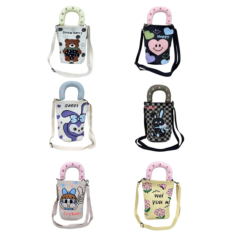 Ženska crossbody torba za telefon s ručkom u obliku oblaka, u korejskom stilu, izvorni pleteni dizajn, podesiva torba tip kanta s zatvaračem, pletena torba za žene