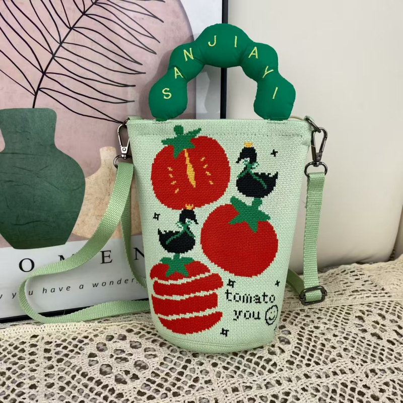 Ženska crossbody torba za telefon s ručkom u obliku oblaka, u korejskom stilu, izvorni pleteni dizajn, podesiva torba tip kanta s zatvaračem, pletena torba za žene
