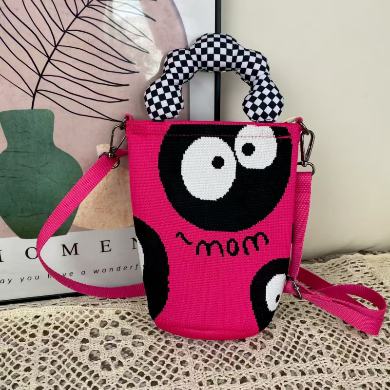Ženska crossbody torba za telefon s ručkom u obliku oblaka, u korejskom stilu, izvorni pleteni dizajn, podesiva torba tip kanta s zatvaračem, pletena torba za žene