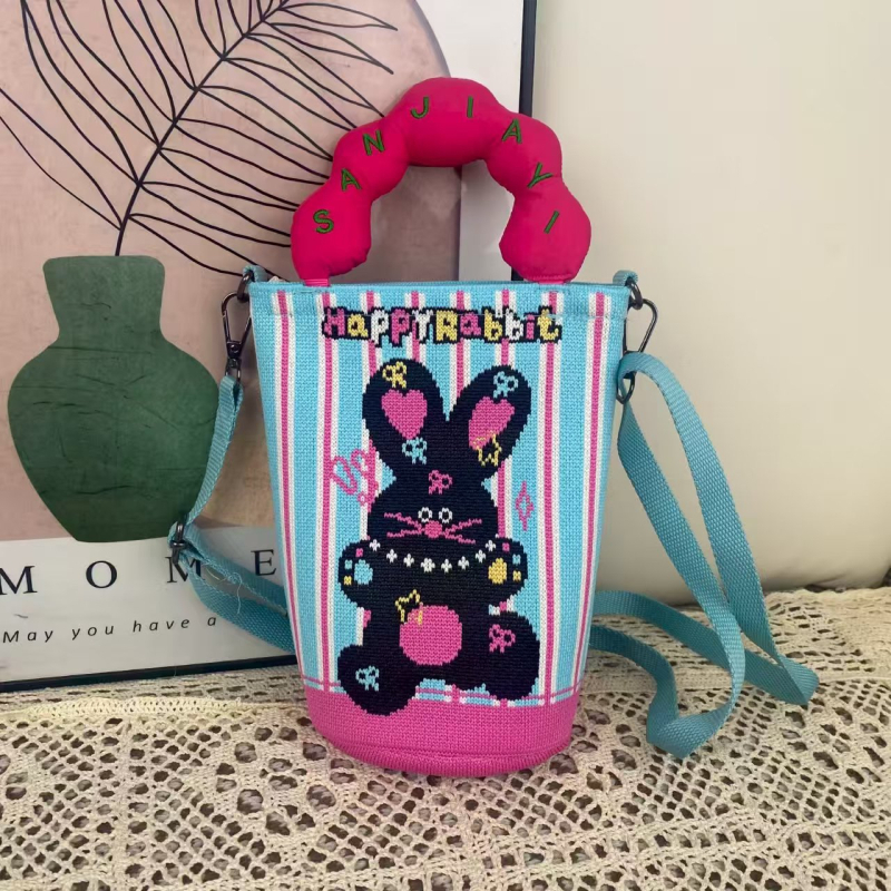 Ženska crossbody torba za telefon s ručkom u obliku oblaka, u korejskom stilu, izvorni pleteni dizajn, podesiva torba tip kanta s zatvaračem, pletena torba za žene