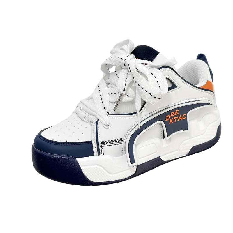 Unisex bijele tenisice s debelim potplatom za povećanje visine, hongkonški gradski stil, chunky sportsko-casual tenisice, model 2023
