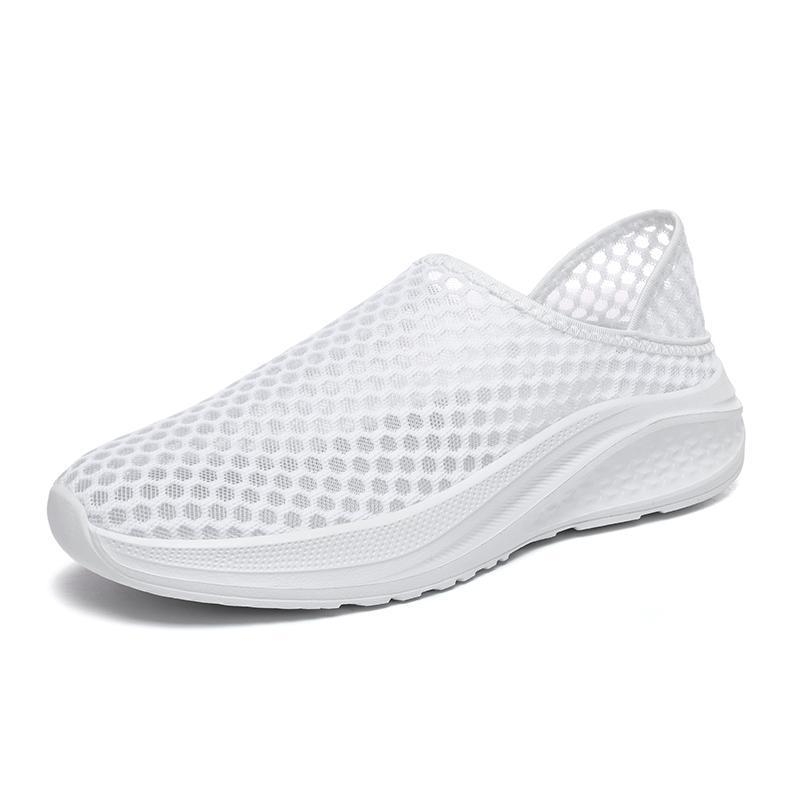 Nyári lélegző férfi slip-on cipő, puha talp, extra nagy méret, felsőrész hálós, könnyű sportos-casual cipő