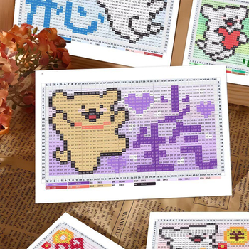 24 карти с линейни рисунки на кученца от перлени мъниста — DIY шаблони за bead art