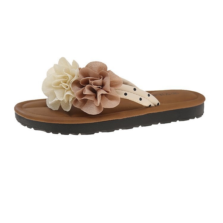 Ženske plažne sandale s cvjetnim uzorkom, ljeto, ravne udobne sandale, casual stil